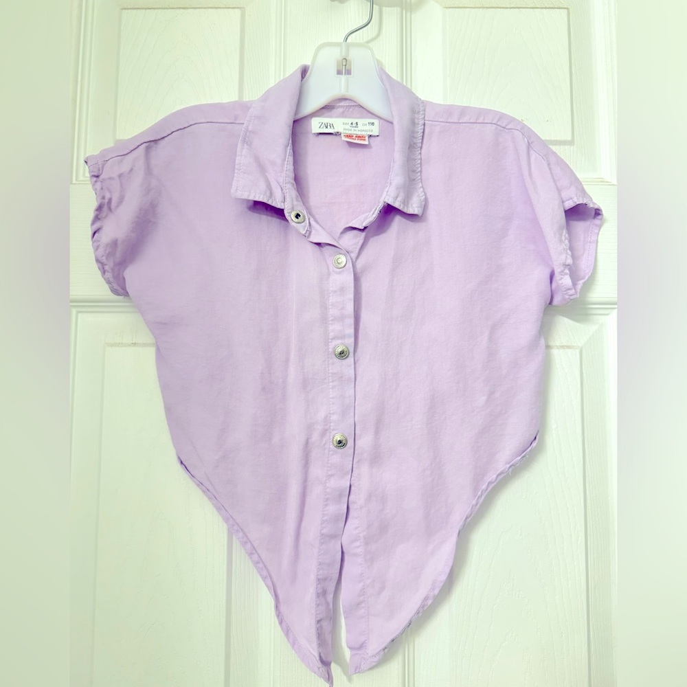 ZARA girls tie front crop top